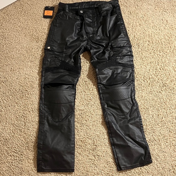 Men's Black Biker Pants